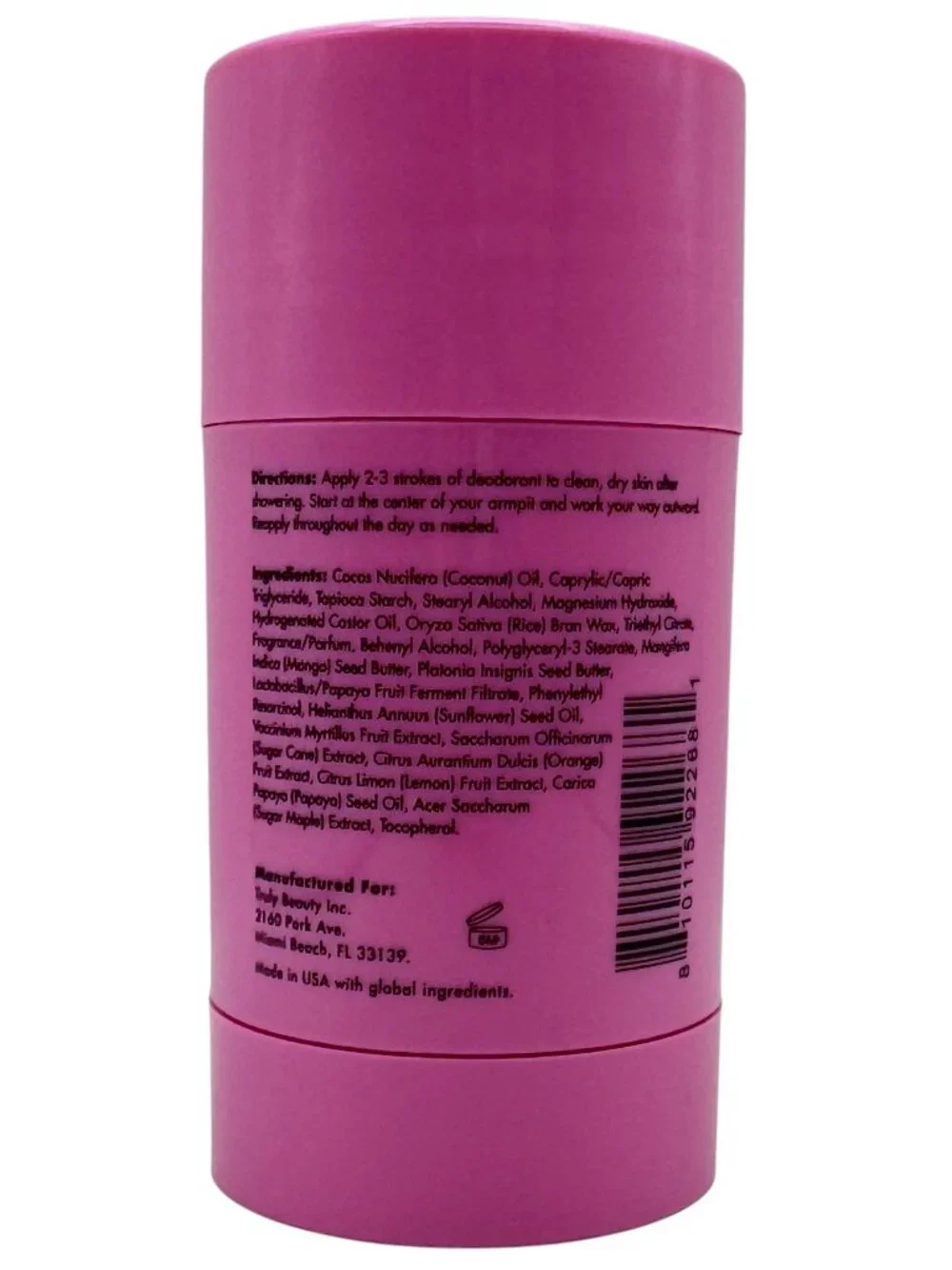 2x TRULY BEAUTY Unicorn Fruit Deodorant 3oz Aluminum-Free Brightening Smoothing